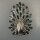 Neugablonz: Grosse Brosche Pfau Emaille Strass (36421)