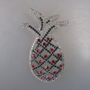 Neugablonz: Grosse Brosche Ananas Strass (36423)