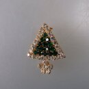 Neugablonz: Kleine Brosche Weihnachtsbaum Strass (36428)