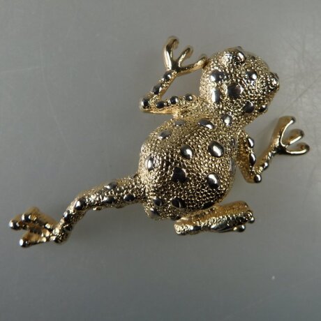 Neugablonz: Grosse Brosche Frosch Unke ab/um 1970 (36432)