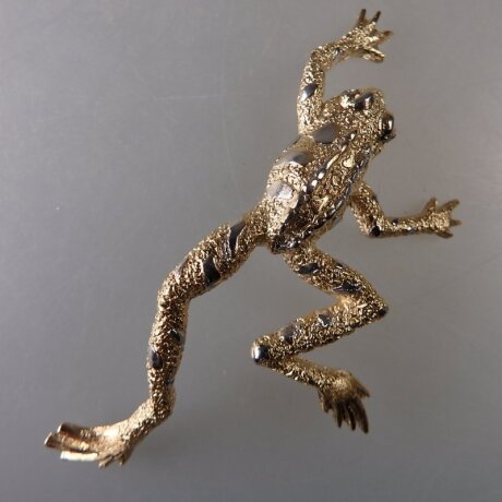 Neugablonz: Grosse Brosche Frosch ab/um 1970 (36433)