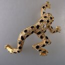 Neugablonz: Grosse Brosche Frosch Emaille Strass um 1980...