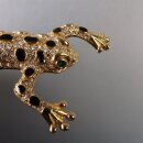 Neugablonz: Grosse Brosche Frosch Emaille Strass um 1980...