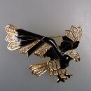 Neugablonz: Große Brosche Adler Emaille Strass (36454)