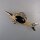 Neugablonz: Brosche Schwertfisch Onyx Strass (36458)