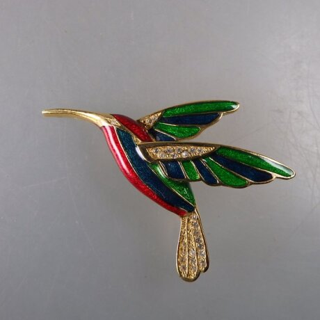 Neugablonz: Brosche fliegender Kolibri (36463)