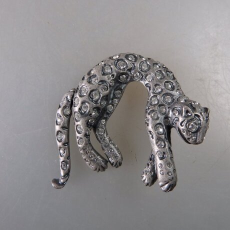 Neugablonz: Rafinierte Brosche Leopard um 1970 (36464)