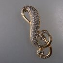 Neugablonz: Brosche Notenschlüssel Strass (36471)