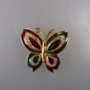 Neugablonz: Brosche Schmetterling Emaille Strass (36476)