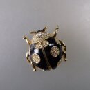 Neugablonz: Brosche Insekt Käfer Emaille Strass (36488)