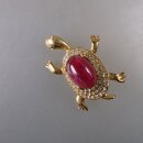 Neugablonz: Brosche Schildkröte Amethyst Cabochon...
