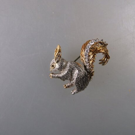 Neugablonz: Brosche Eichhörnchen Strass (36494)