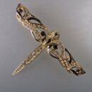 Neugablonz: Jugendstil Brosche Libelle im alten Stil um 1910 (36498)