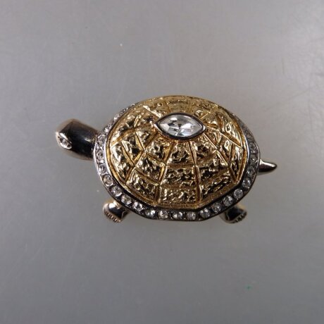 Neugablonz: Brosche Schildkröte Strass (36499)