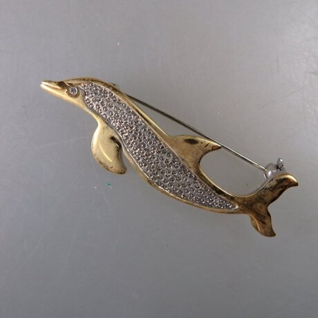 Neugablonz: Brosche Delphin um 1980 (36501)
