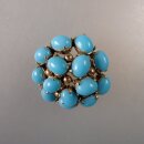 Neugablonz: Brosche Türkis Cabochons alter Stil um...