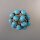 Neugablonz: Brosche Türkis Cabochons alter Stil um 1935 (36502)