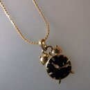 Neugablonz: Kettenanhänger Wecker mit Kette (36506)