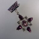 Neugablonz: Bewegliche Brosche Orden Strass um 1970 (36515)