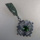 Neugablonz: Bewegliche Brosche Orden Strass um 1970 (36516)