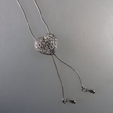 Neugablonz: Modernes Collier Herz Strass (36519)