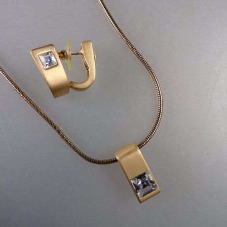 Neugablonz: Modernes Schmuckset Collier und Ohrstecker (36522)