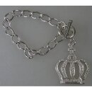 Neugablonz: Armband Krone Strass rhodiniert um 1990 (31549)