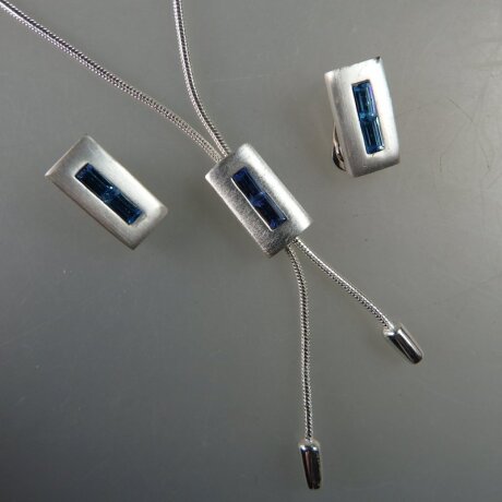 Neugablonz: Modernes Schmuckset Collier und Ohrclips (36526)