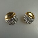 Neugablonz: Paar moderne Ohrclips Strass um 1985 (36535)