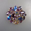 Neugablonz: Prächtige Brosche bunter Strass um 1950...