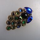 Neugablonz: Grosse Brosche Zweig Cabochons um 1950 (36559)