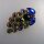 Neugablonz: Grosse Brosche Zweig Cabochons um 1950 (36559)