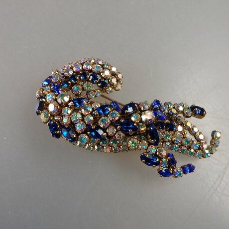 Neugablonz: Aussergewnliche Brosche Strass um 1950 (36581)