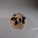 Neugablonz: Gewölbte Brosche Strass um 1960 (36586)
