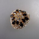 Neugablonz: Gewölbte Brosche Strass um 1960 (36586)