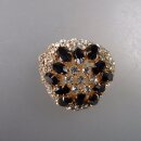 Neugablonz: Gewölbte Brosche Strass um 1960 (36586)