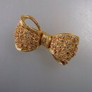 Neugablonz: Brosche Schleife Strass um 1960 (36593)