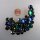 Neugablonz: Grosse gebogene Brosche Cabochons um 1950 (36602)