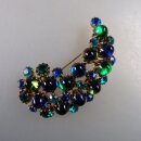 Neugablonz: Grosse gebogene Brosche Cabochons um 1950 (36603)