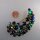 Neugablonz: Grosse gebogene Brosche Cabochons um 1950 (36603)