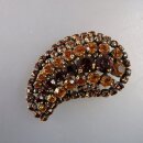 Neugablonz: Gewölbte Brosche grüner Strass um...