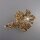 Neugablonz: Offene Brosche 2 Blüten Perle Strass (36609)