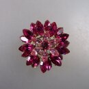 Neugablonz: Brosche Blüte rosa Strass um 1950 (36614)